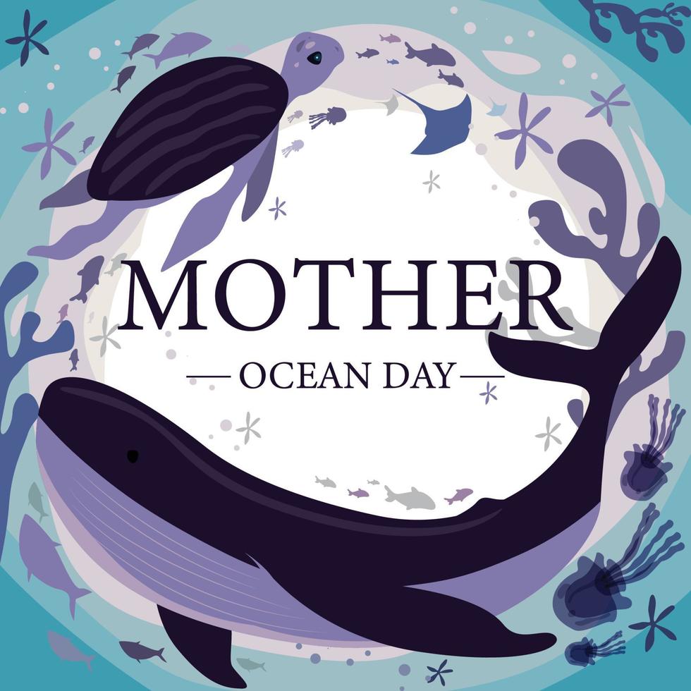 Mother Ocean Day Concept vector