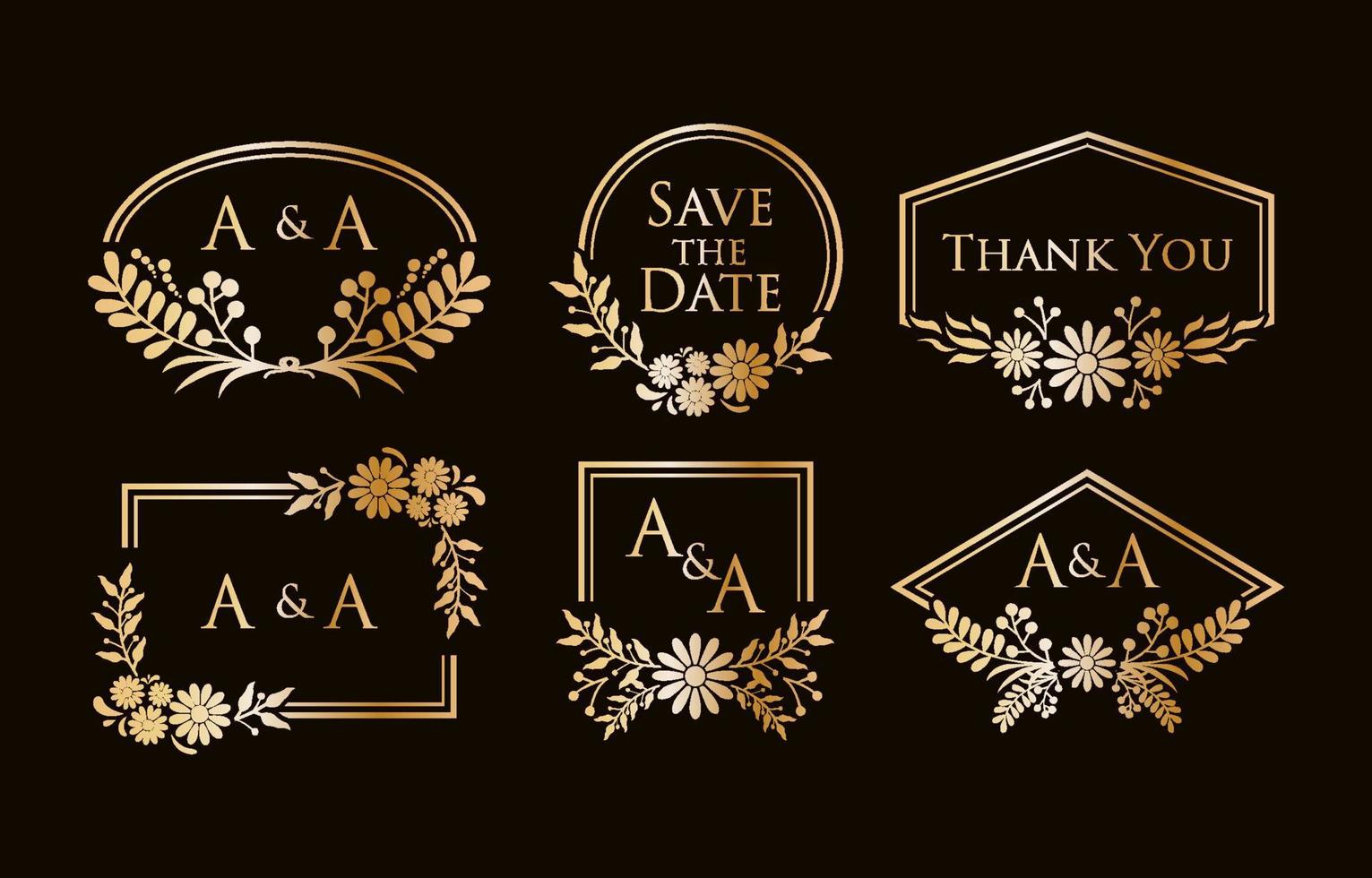 conjunto de plantillas de monograma de boda vector