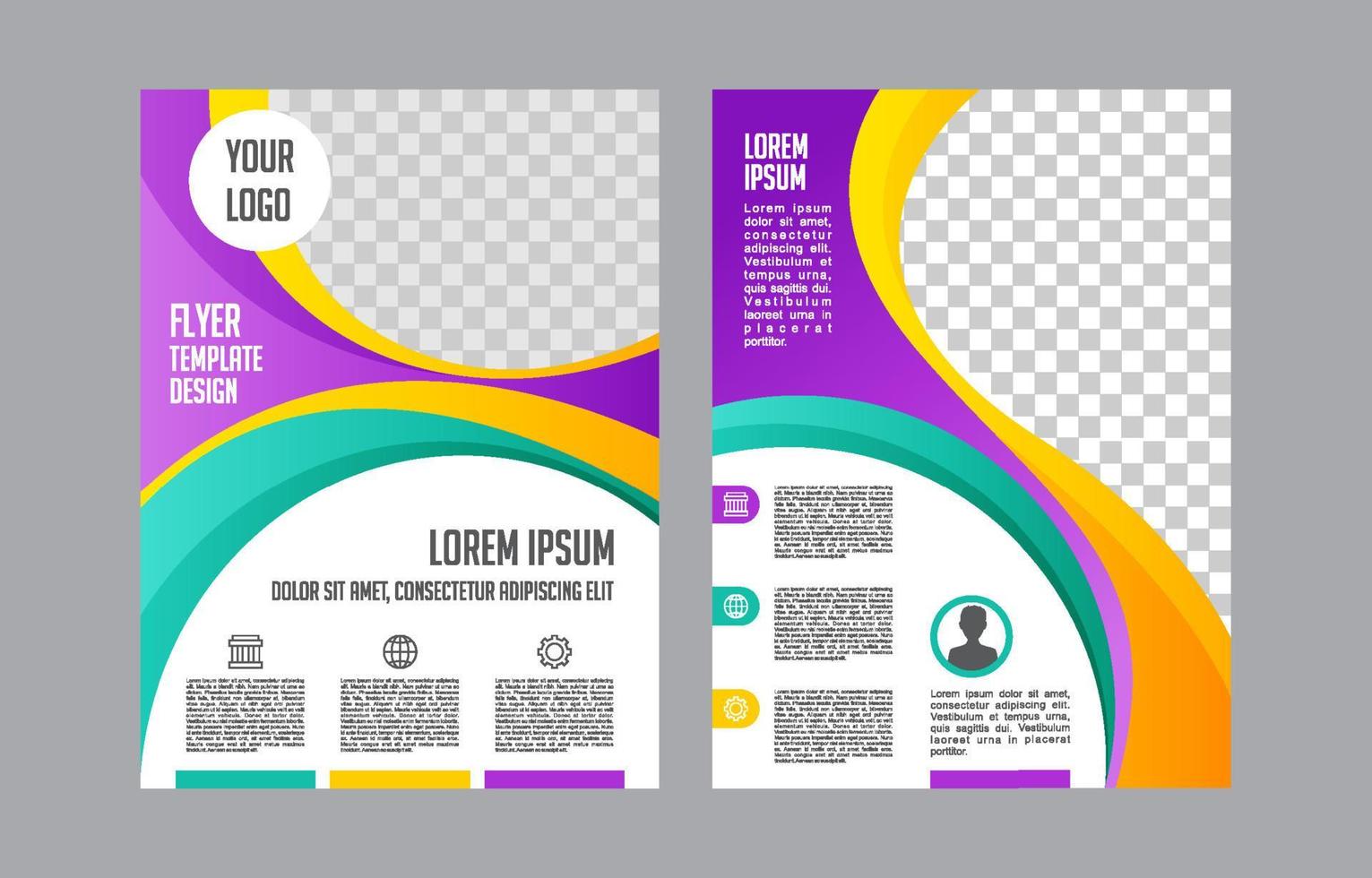 Colorful Business Flyer Template Set vector