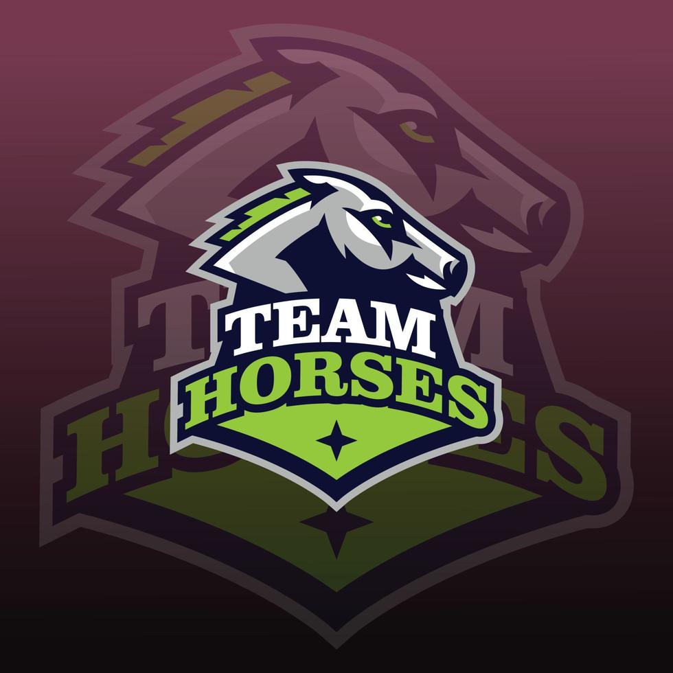 Team Horse E-sports Gaming logo vector template. Gaming Logo. sports logo design