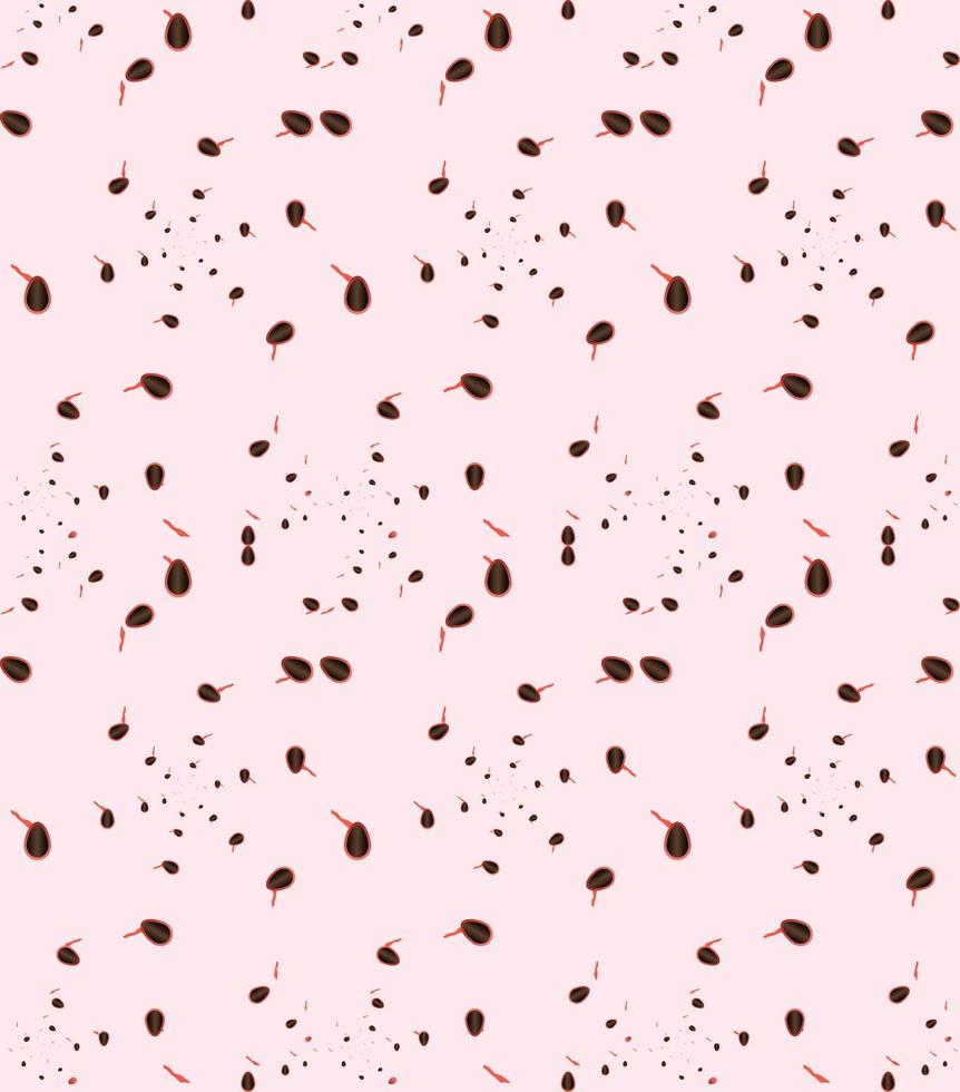 Watermelon seeds background pattern design vector