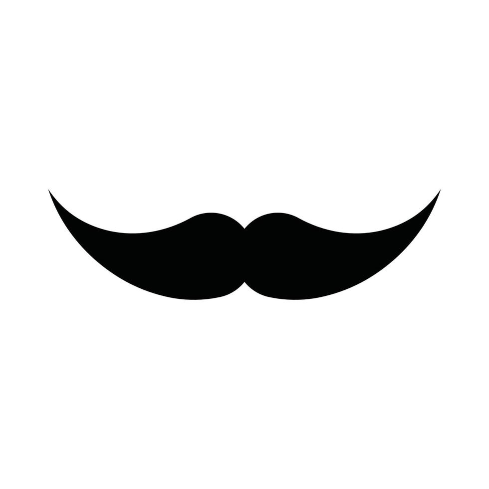 icono de vector de bigote en estilo sólido