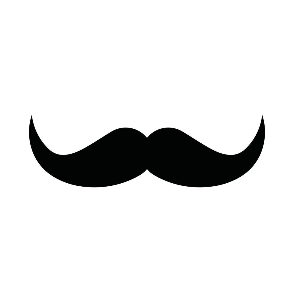 icono de vector de bigote en estilo sólido