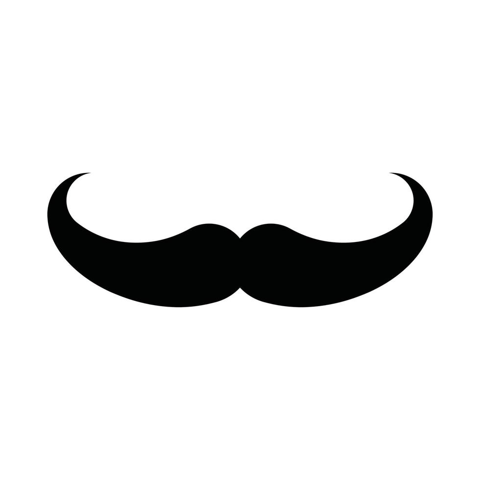 icono de vector de bigote en estilo sólido