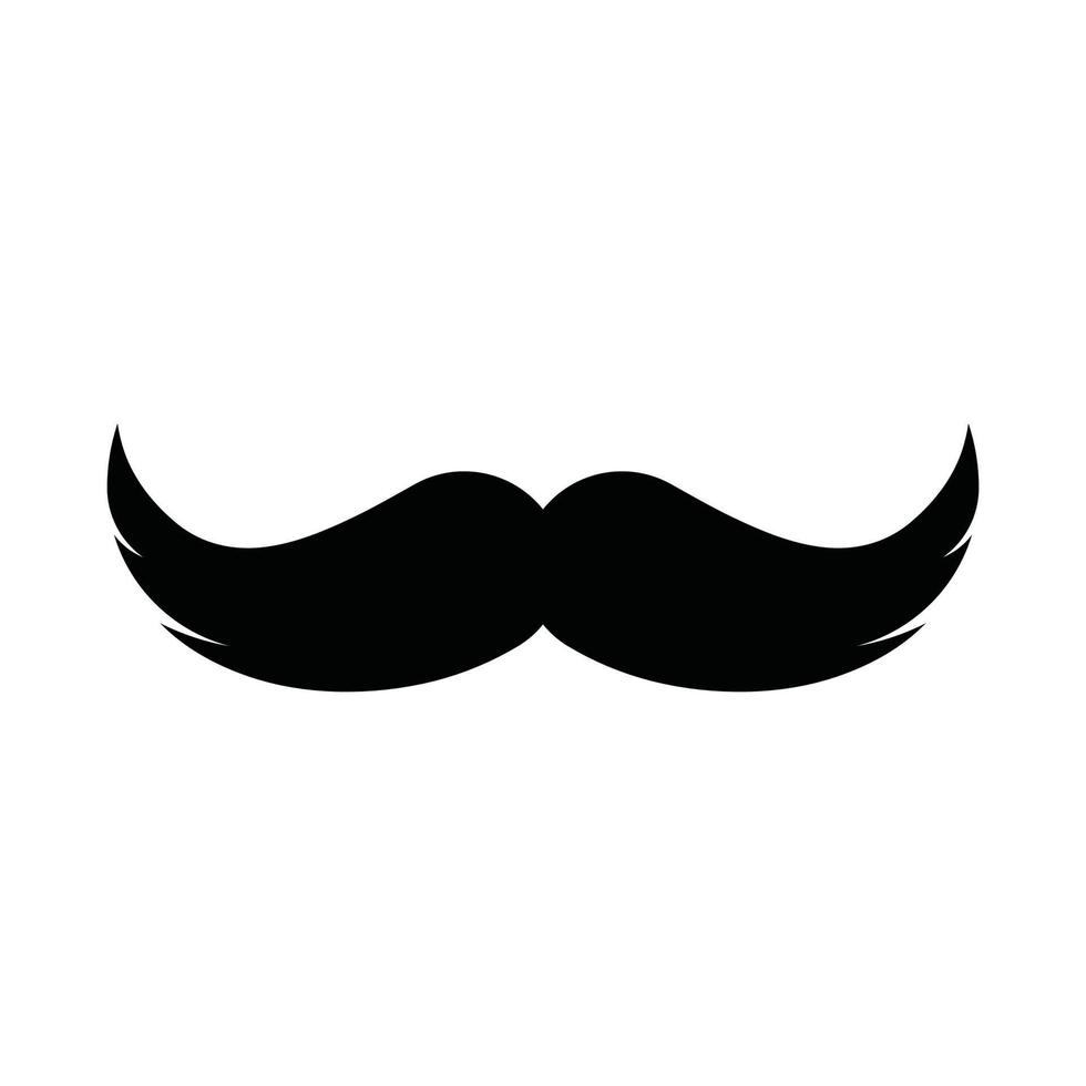 icono de vector de bigote en estilo sólido