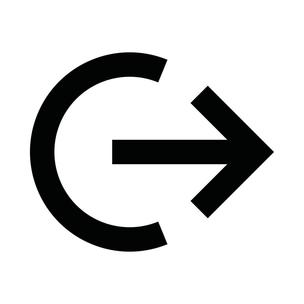 log out vector icon in black color