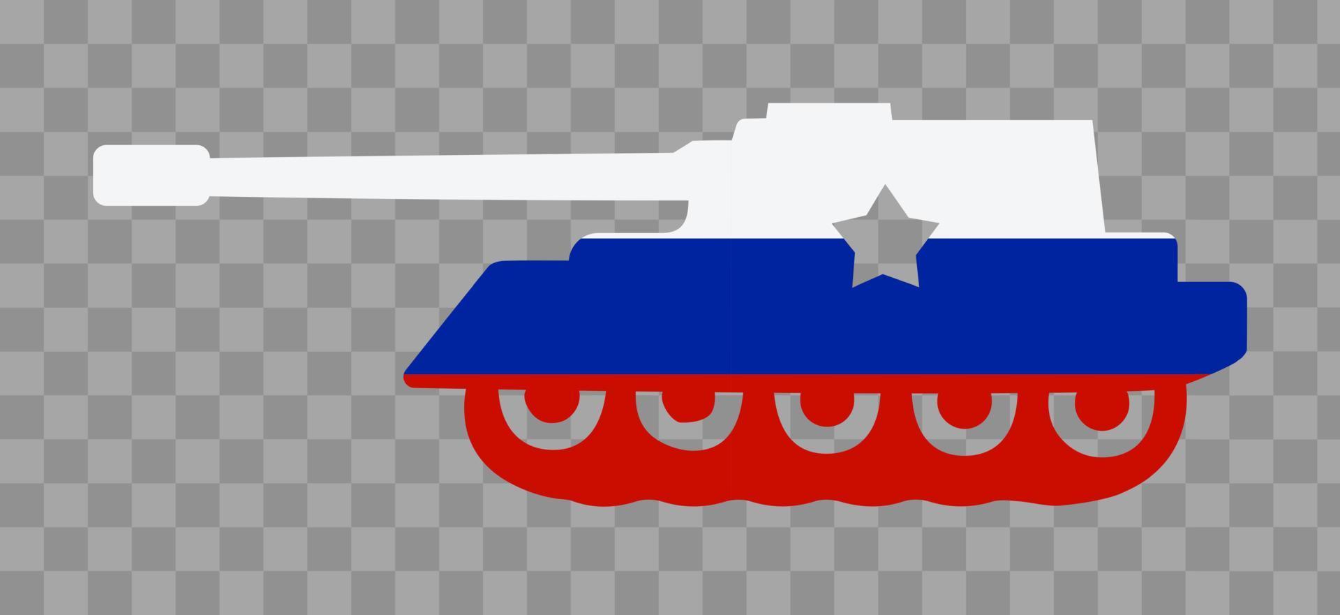 bandera rusa en forma de tanque. ilustración vectorial vector