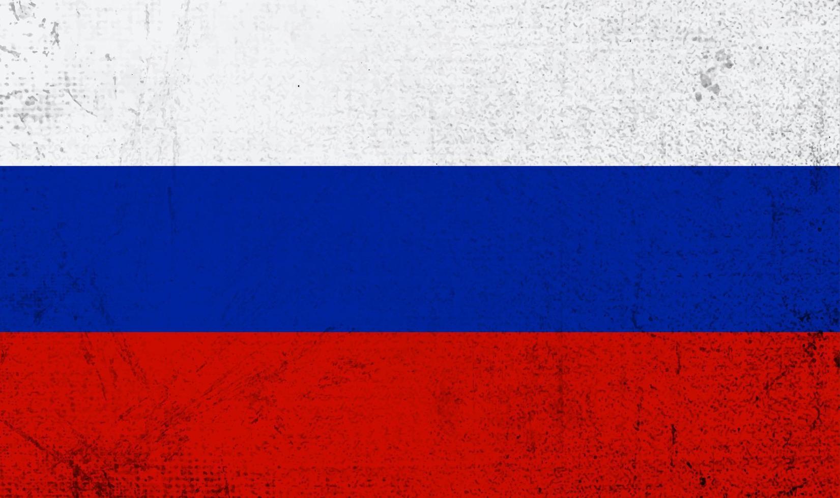 bandera del grunge ruso. bandera rusa rayada. ilustración vectorial vector