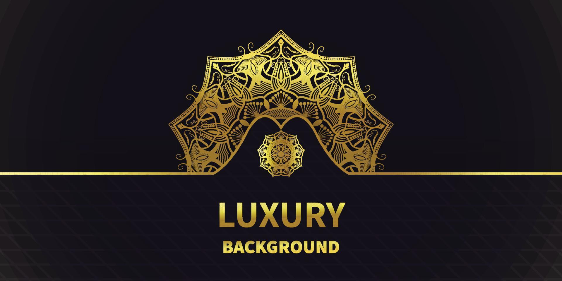 Golden background in mandala design vector