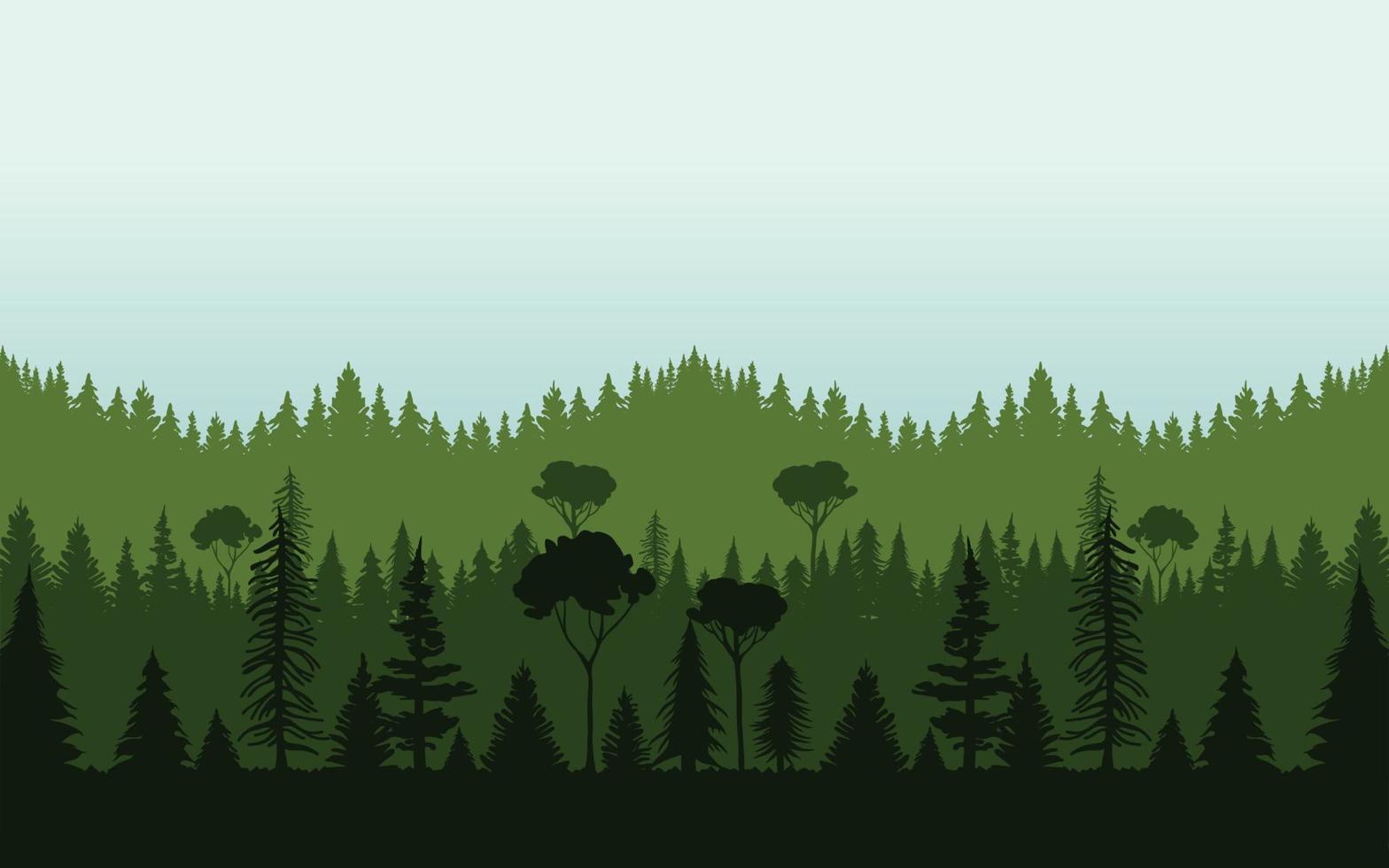 ilustración del paisaje forestal vector