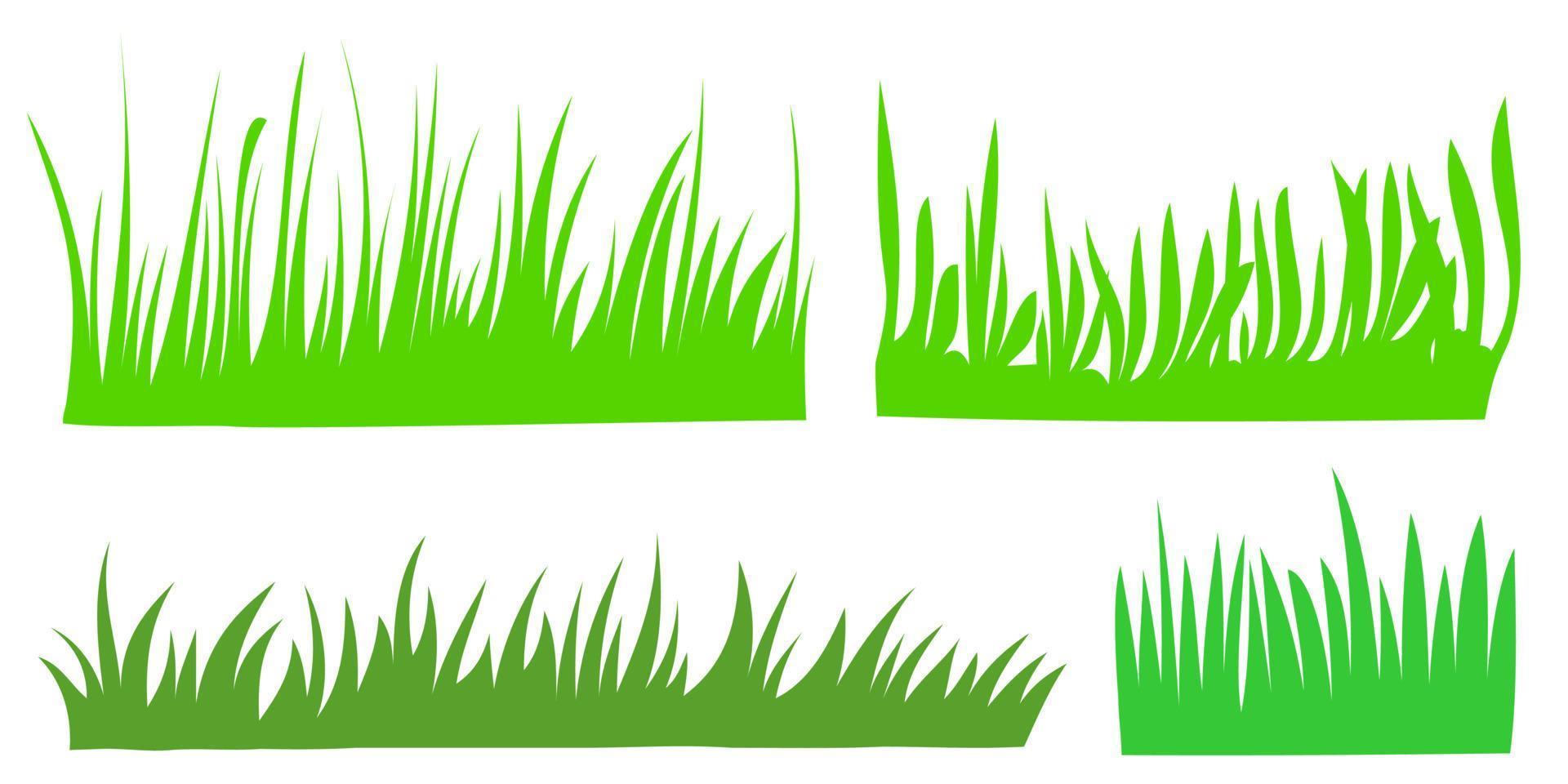 vector grass silhouette set isolated on white background