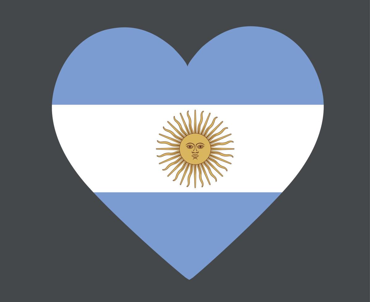 argentina bandera nacional americano latino emblema corazón icono vector ilustración diseño abstracto elemento