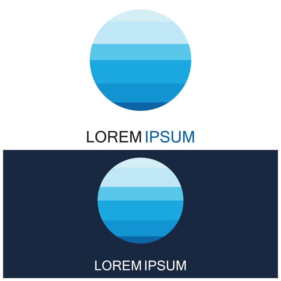 Isolated round shape logo. Blue color logotype. Flowing water image. Sea  ocean  river surface. vector