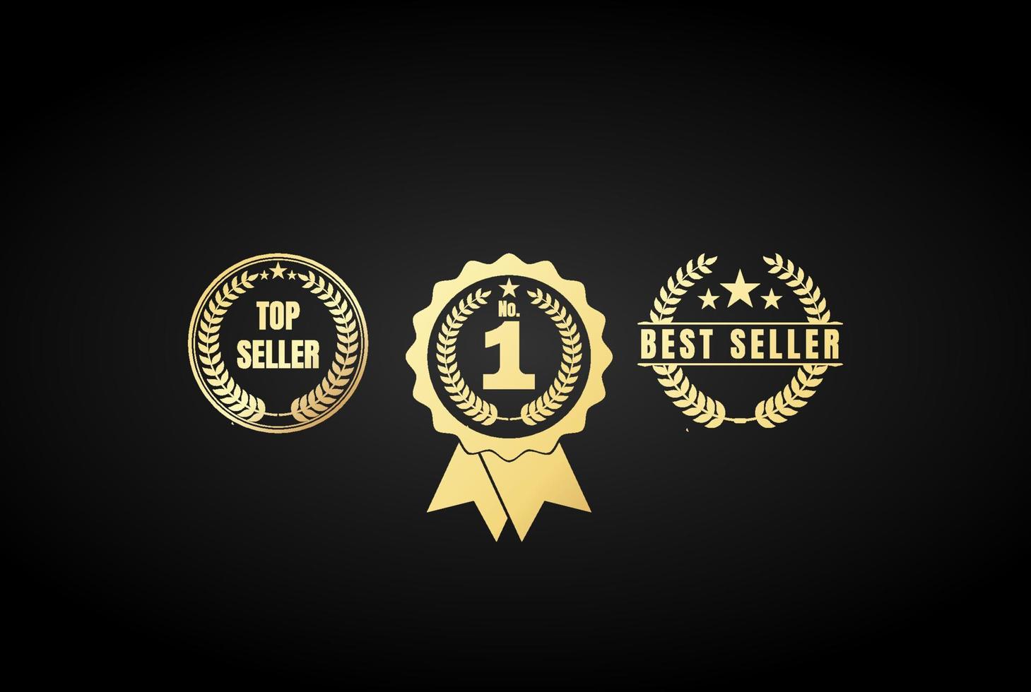 Best seller icon design with laurel, best seller badge logo isolated -  stock vector Stock Vector