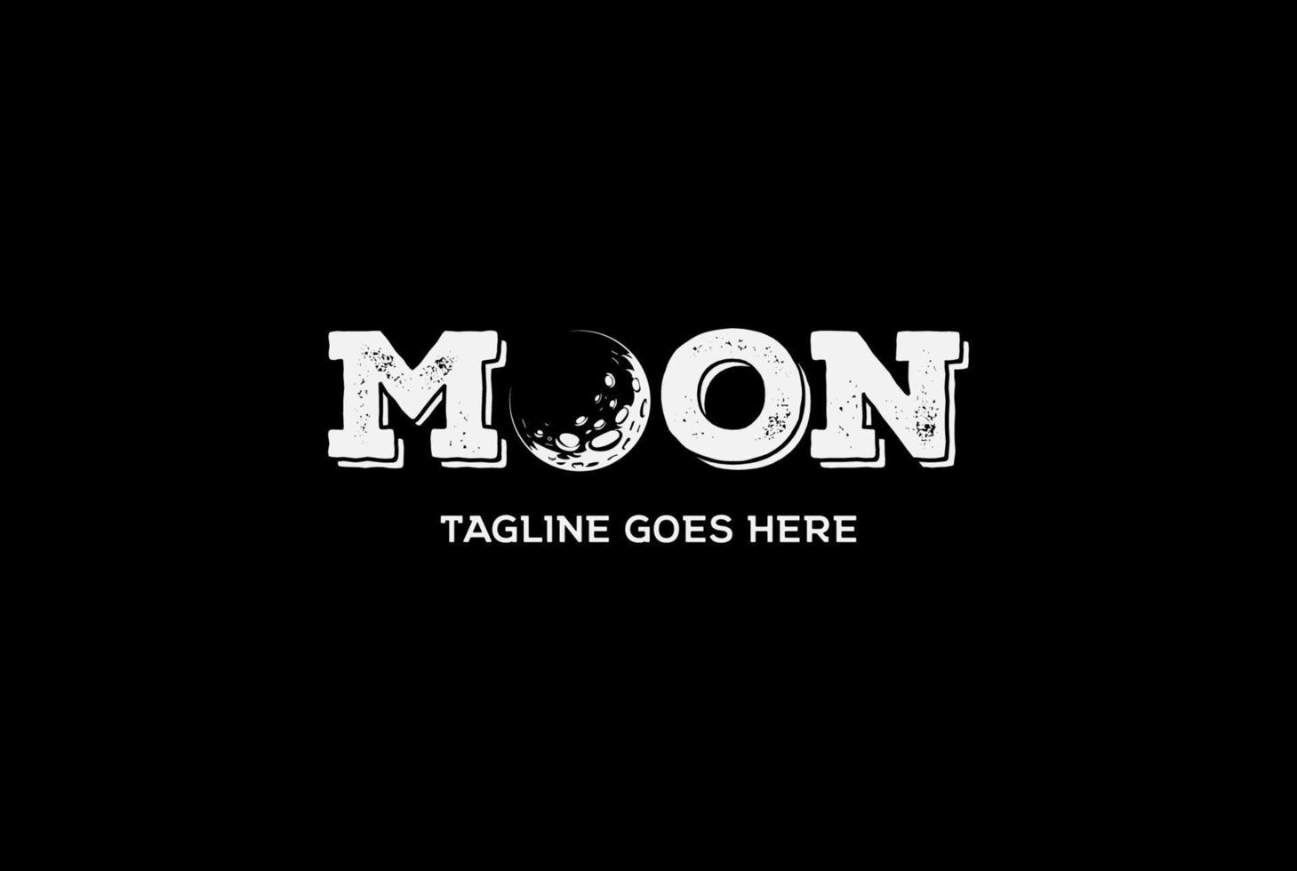 Moon Letter Text Word Font Type Typography Logo Design Vector