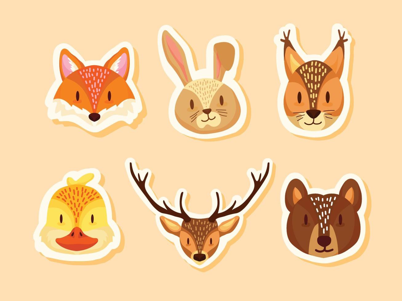 Spring Animals Sticker vector