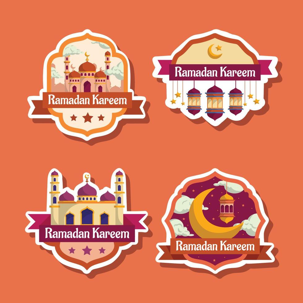 Ramadan Kareem Islamic Sticker vector