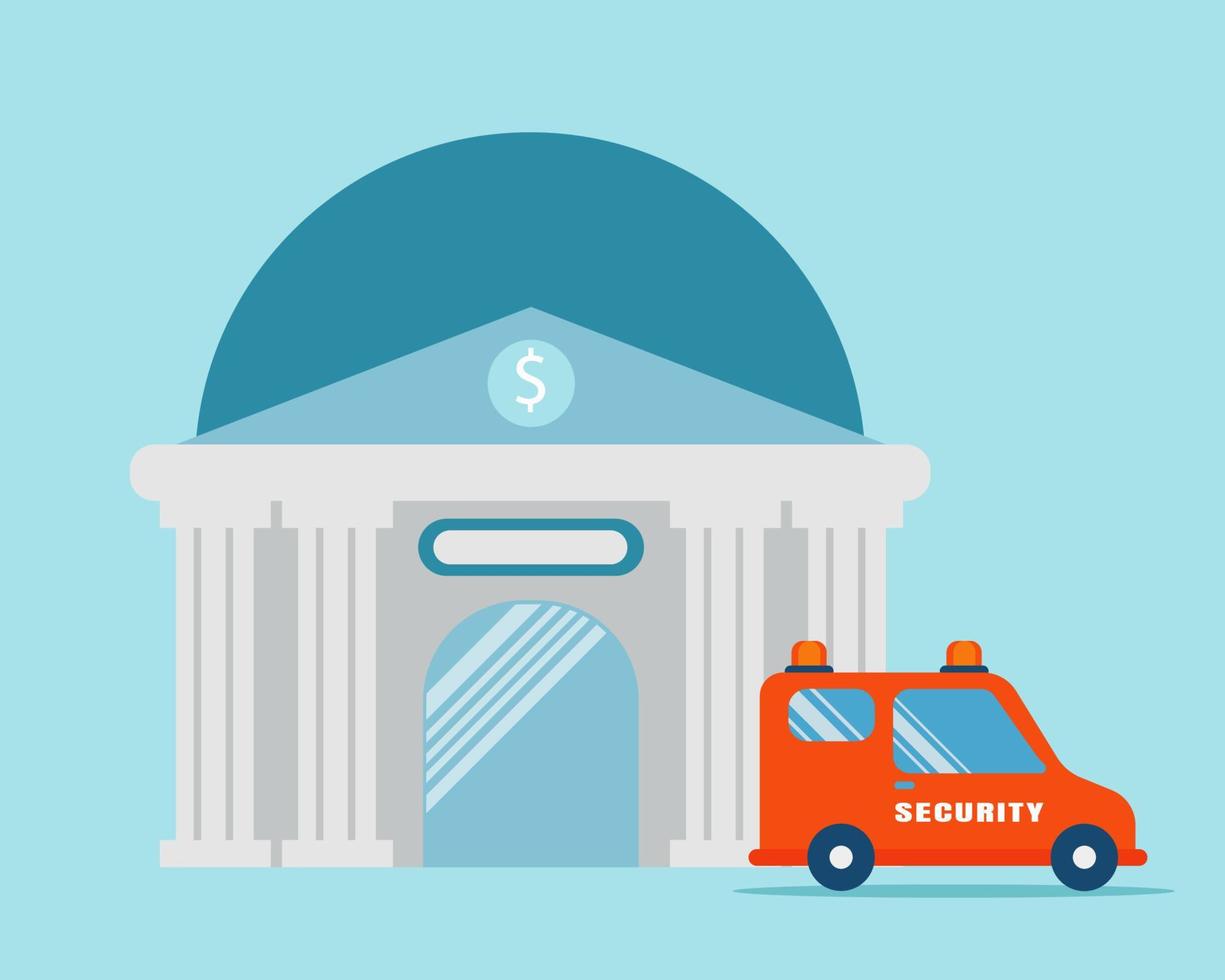 Bank and security car icon. Cartoon vector style for your design.