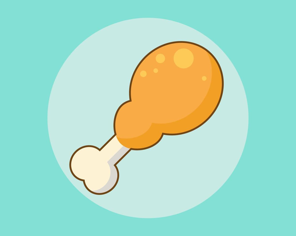 Grilled or fried chicken leg icon. Cartoon vector icon design for your design.