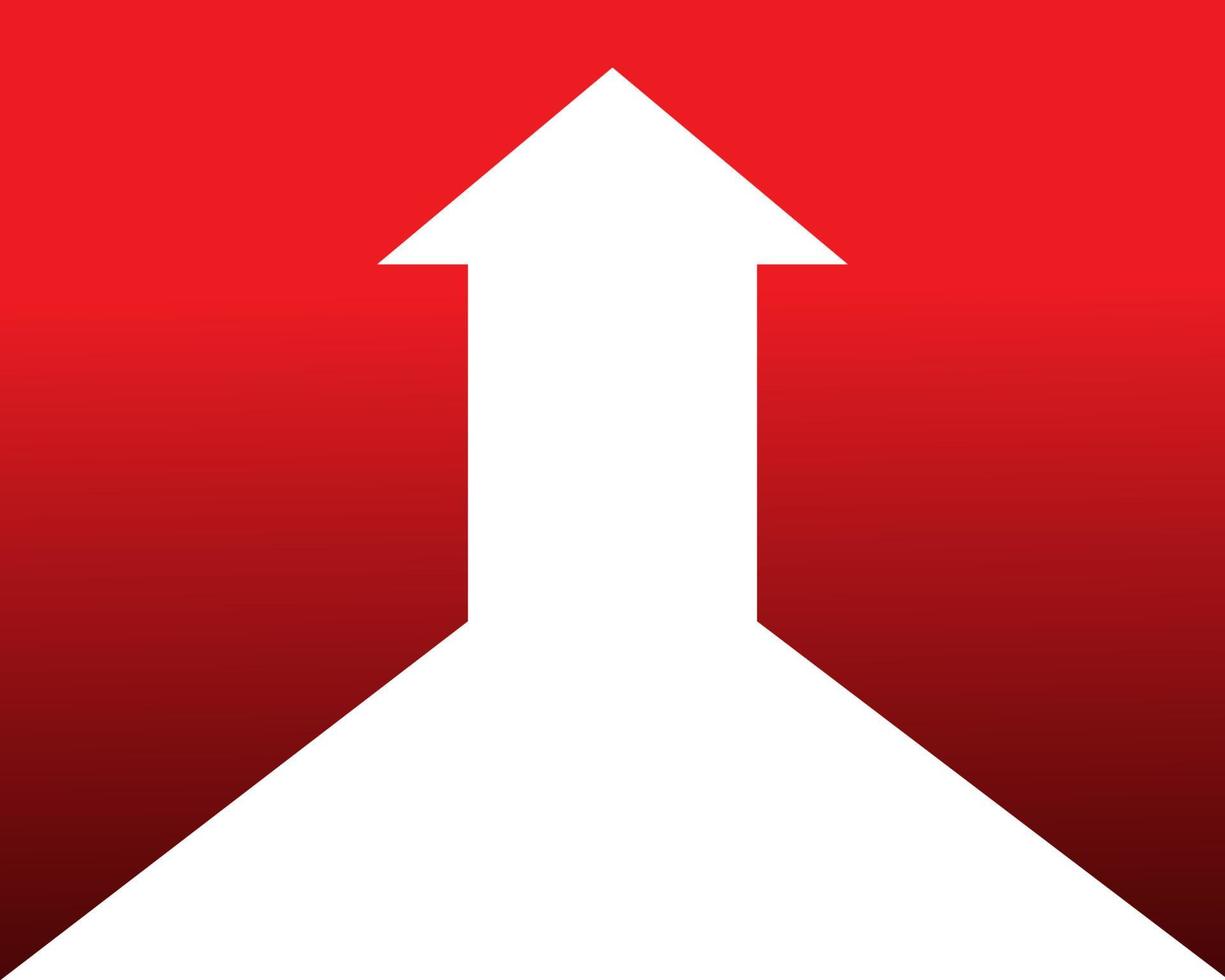 Business decisions concept. road with one direction arrow. Red background vector design.