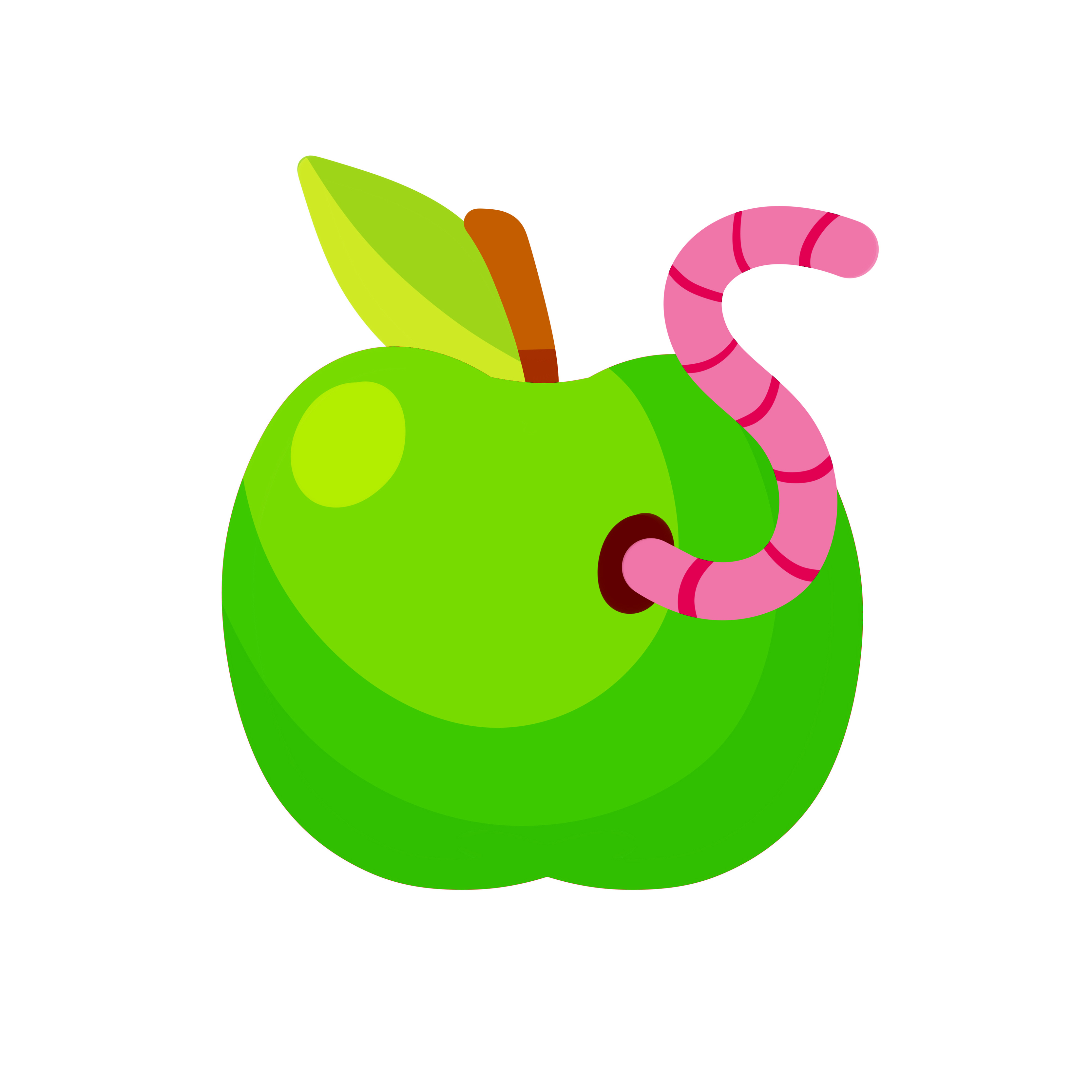Green apple. Fruit with a worm. Flat cartoon illustration. Spoiled rotten food. 6140869 Vector Art at Vecteezy Green apple. Fruit with a worm. Flat cartoon illustration. Spoiled rotten food. 6140869 Vector Art at Vecteezy