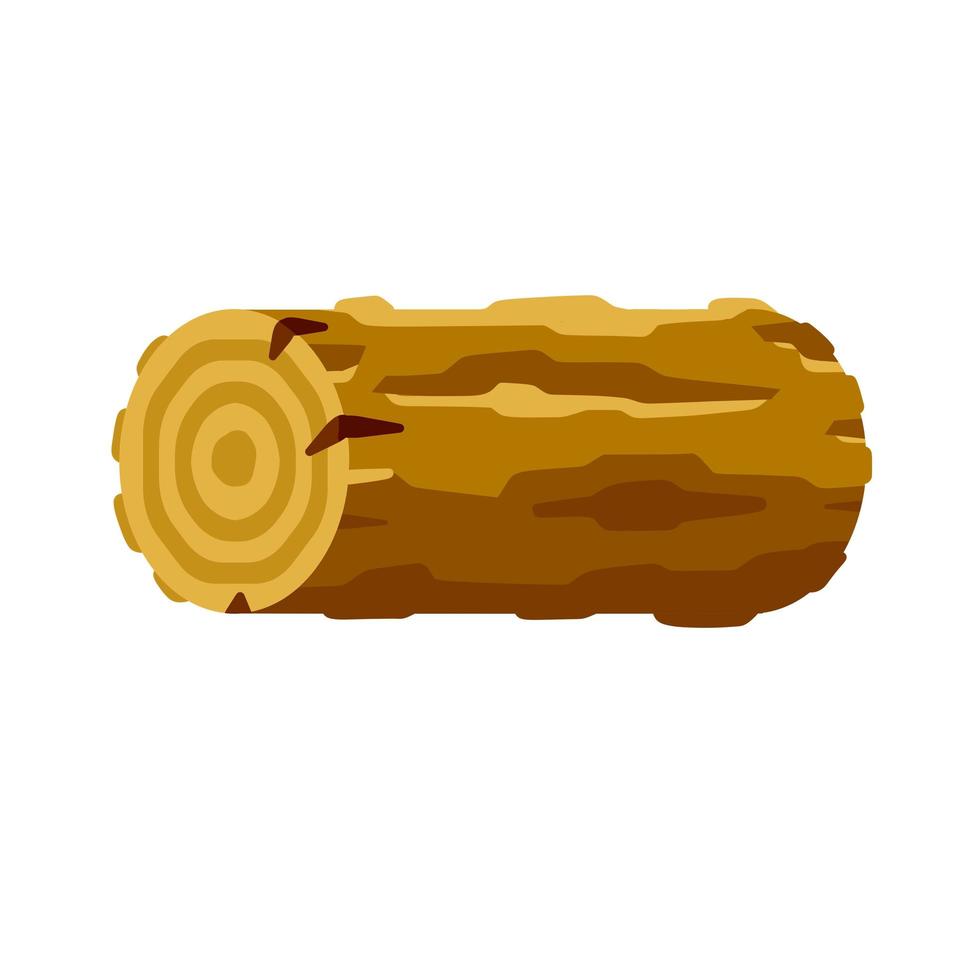 Vector Brown log. Building wood material. Natural element.