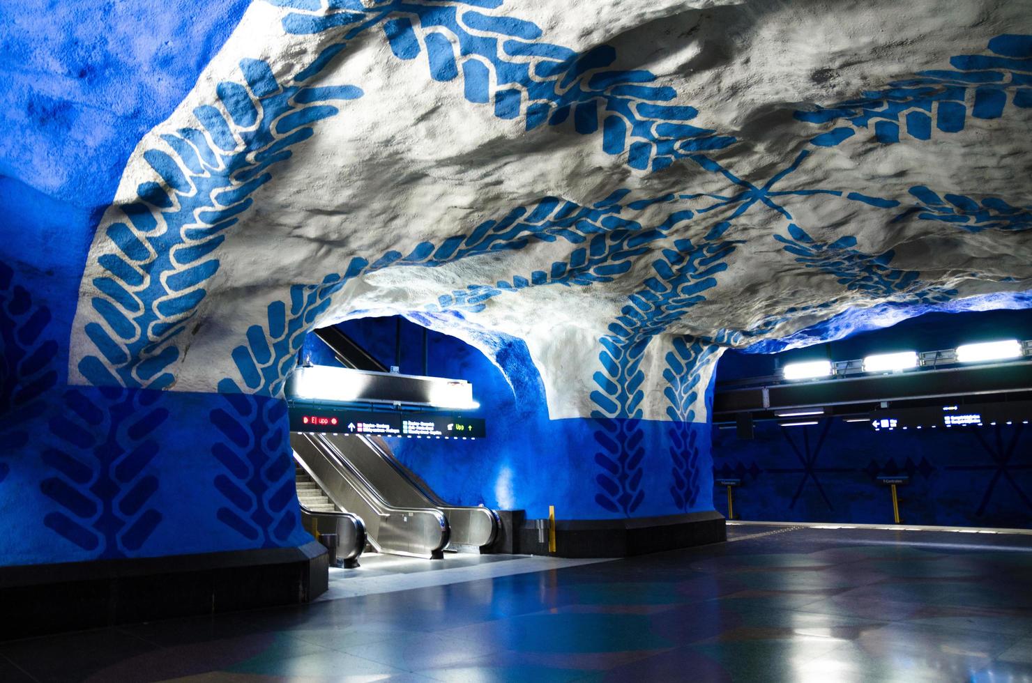 Stockholm underground metro tunnelbana station in Sweden photo