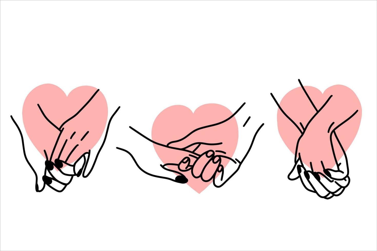 gesto de amor de mano de niña de mujer con ilustración de arte de línea plana de hogar vector