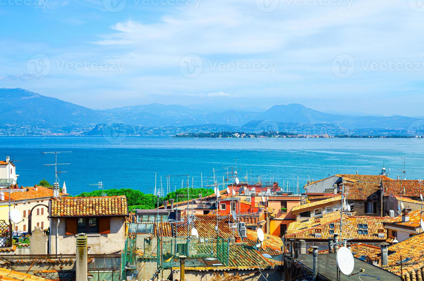 Aerial panoramic view of Desenzano del Garda photo