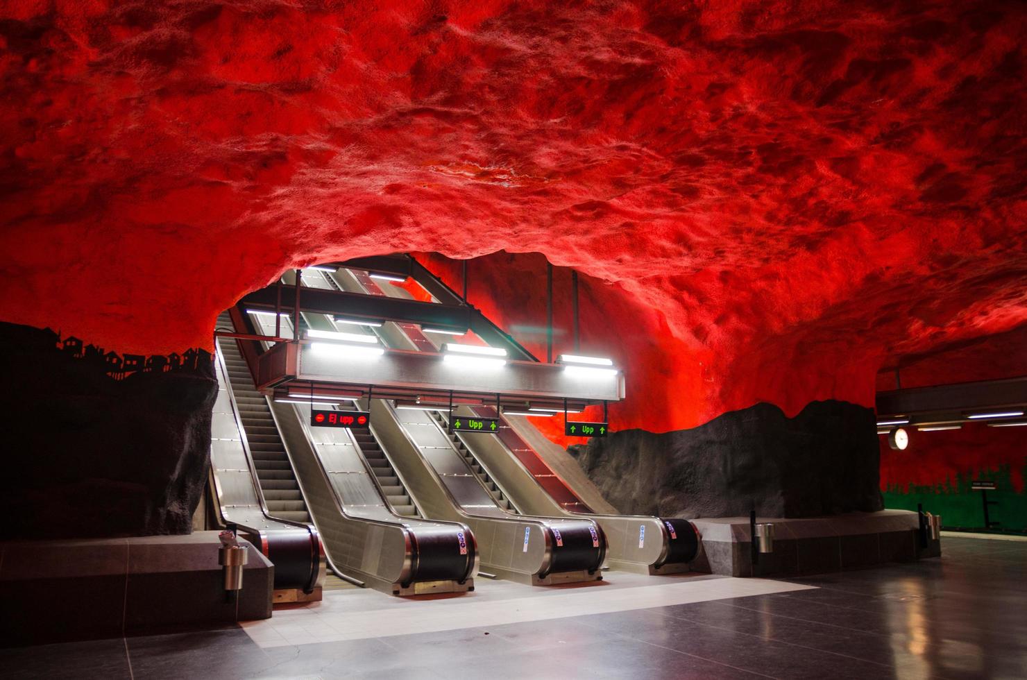 Stockholm underground metro tunnelbana station in Sweden photo