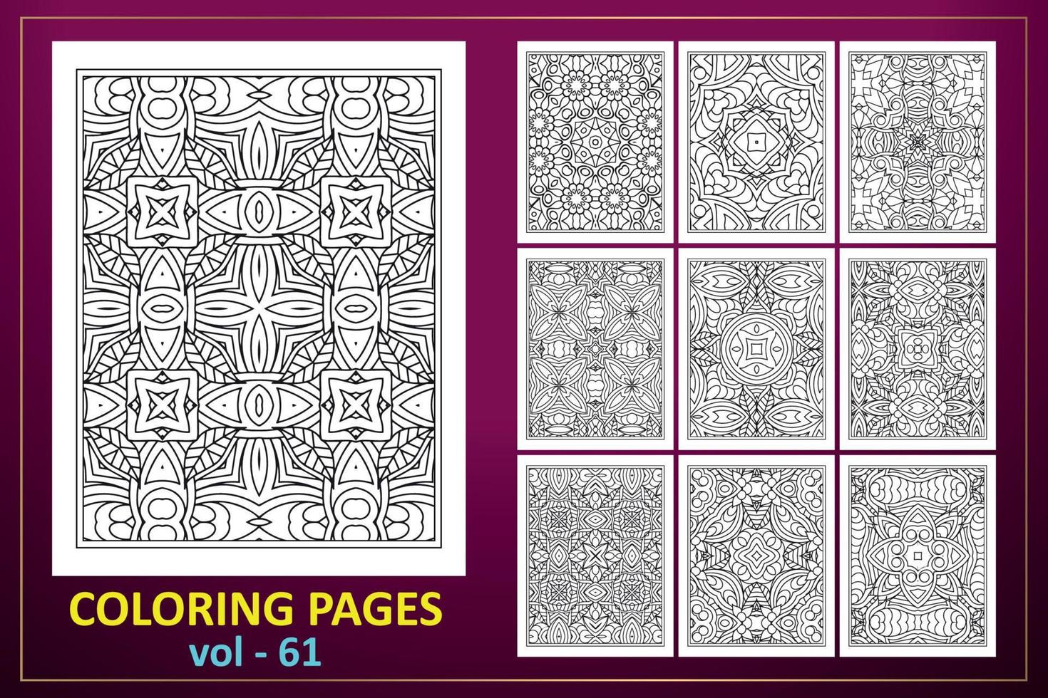 Coloring page mandala background. black and white coloring book pattern. vector