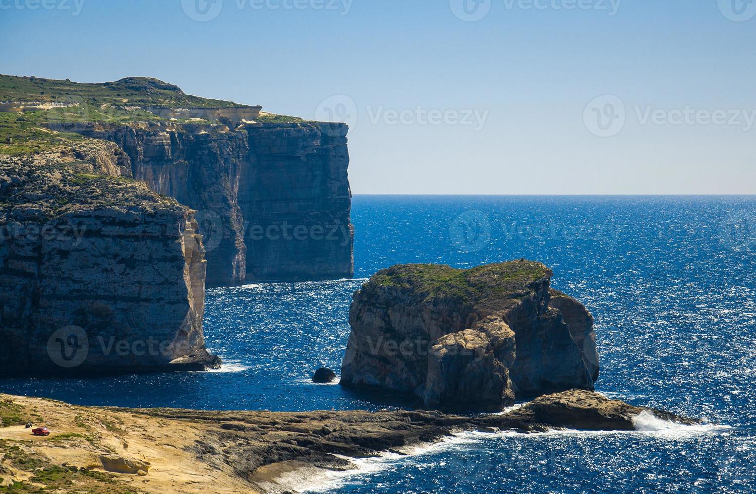 Fungus and Gebla Rock cliffs near Azure window, Gozo island, Malta photo