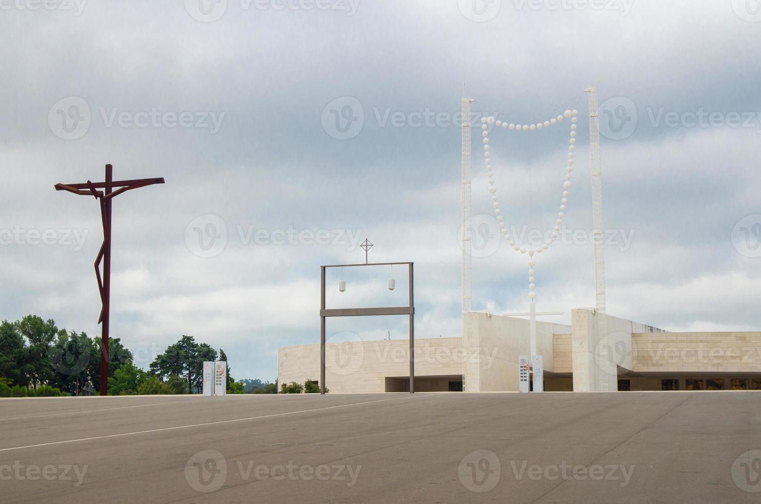 Portugal, Fatima Church, Holy Trinity Basilica Fatima, crucifix cross modern art photo