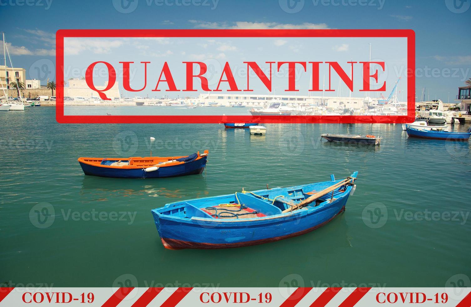 Quarantine in Italy. No travel and lockdown concept. photo