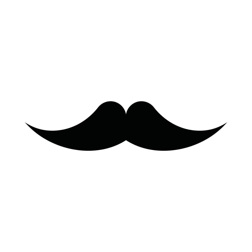 icono de vector de bigote en estilo sólido