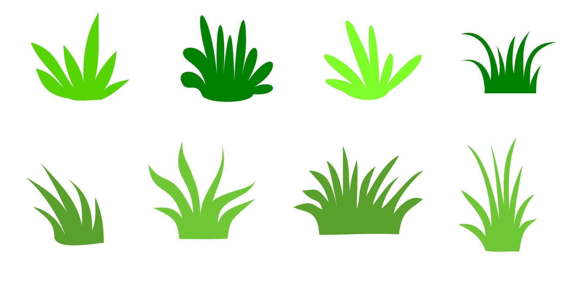vector set grass silhouette isolated on white background