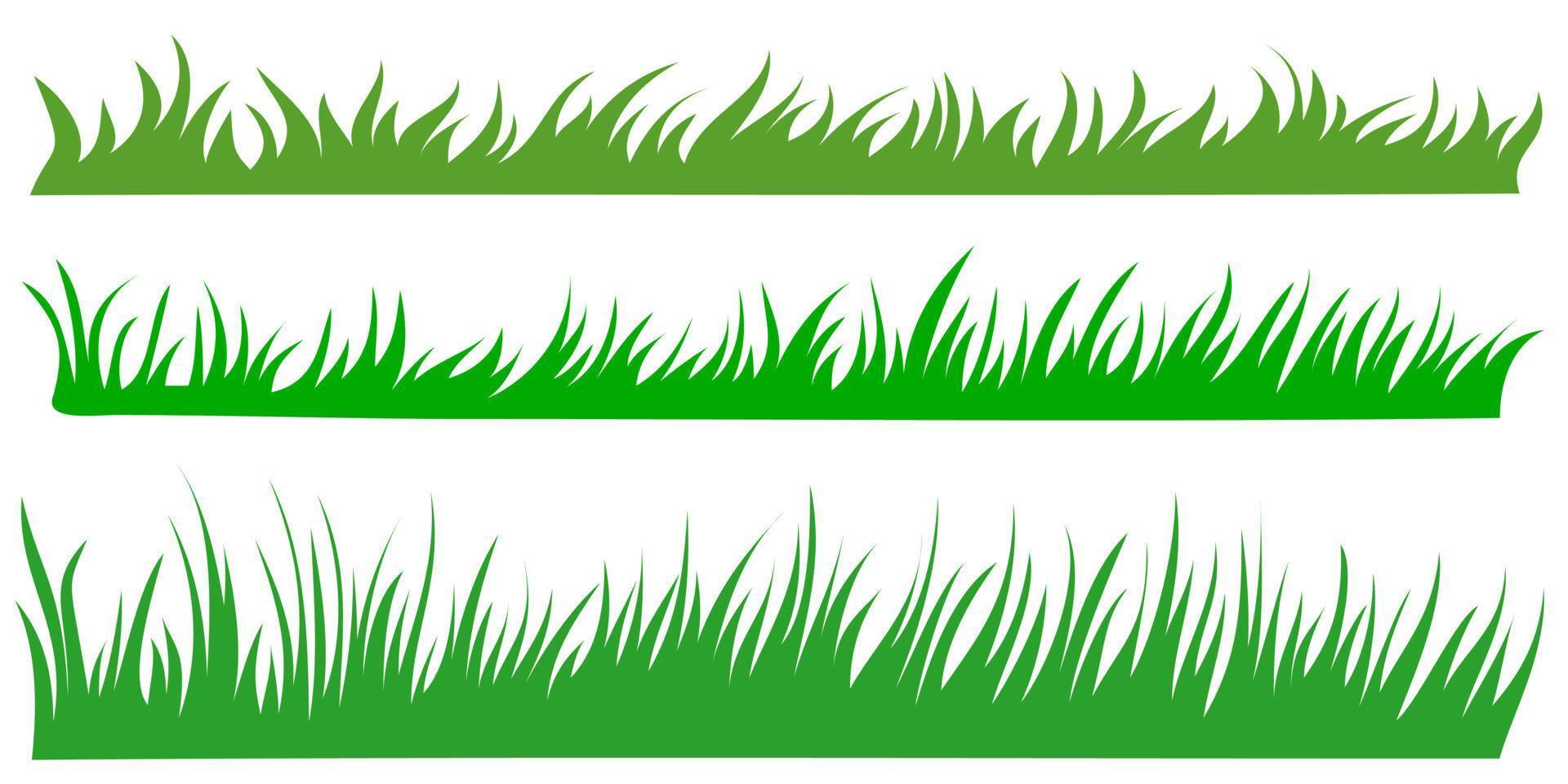conjunto de silueta de hierba vectorial aislado sobre fondo blanco vector