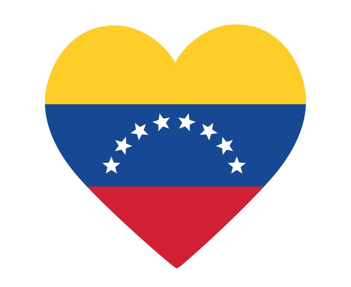 venezuela bandera nacional americana latino emblema corazón icono vector ilustración diseño abstracto elemento