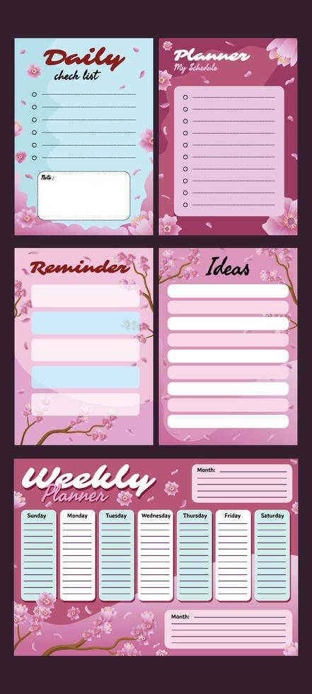 Spring Cherry Blossom Journal Template vector