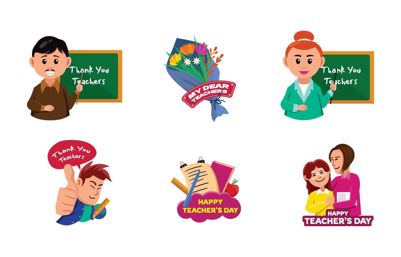 Happy Teachers Day Sticker vector