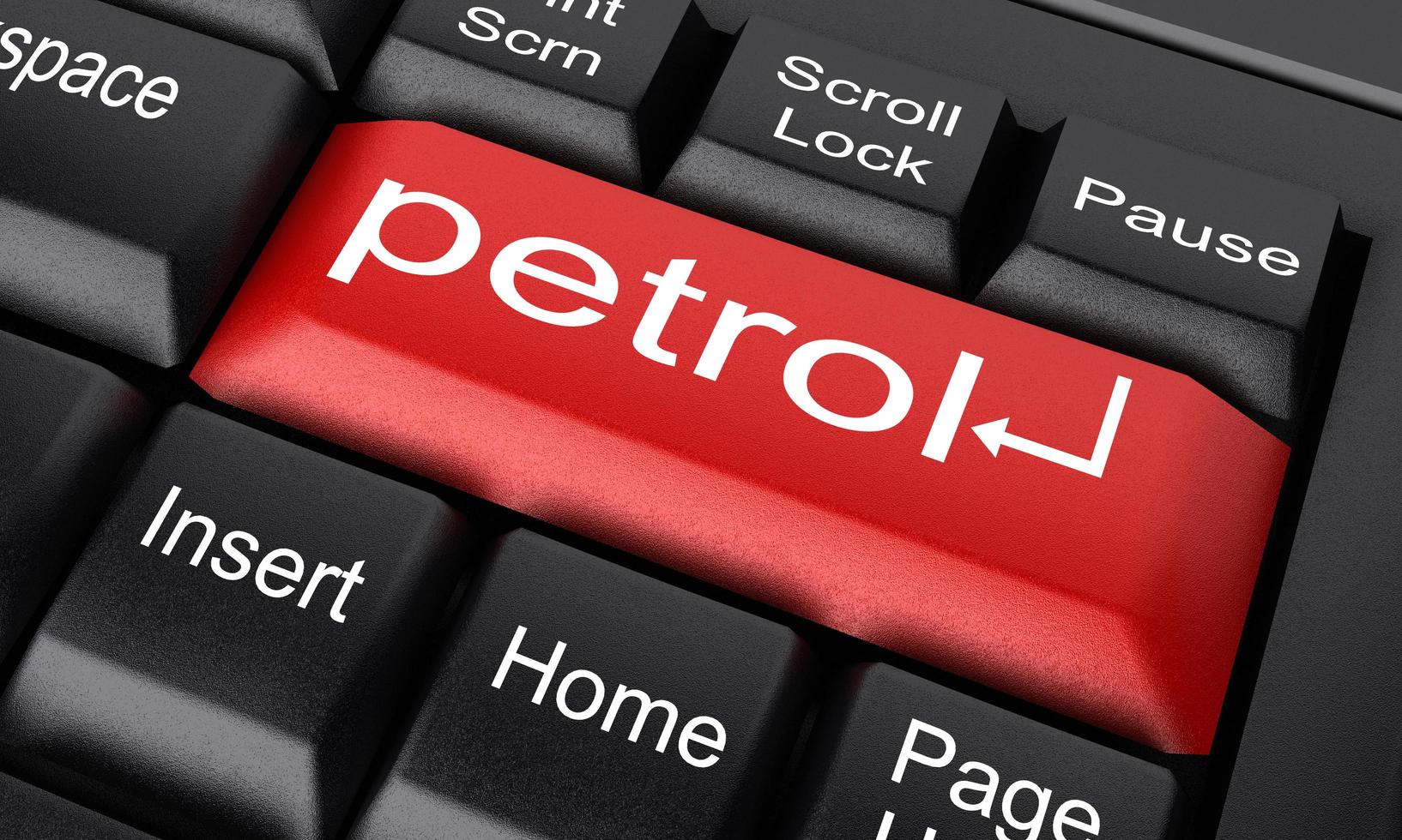 petrol word on red keyboard button photo