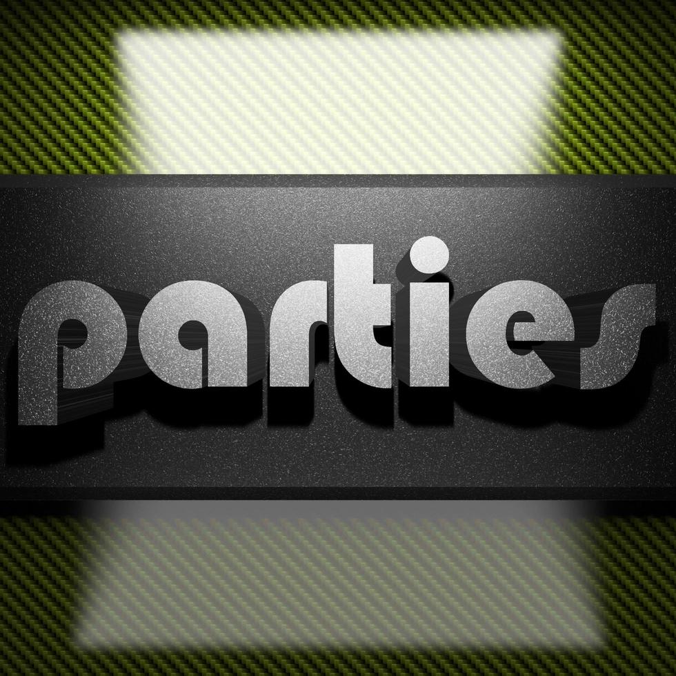 parties word of iron on carbon photo