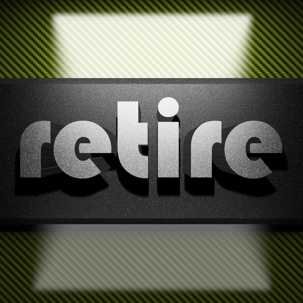 retire word of iron on carbon photo