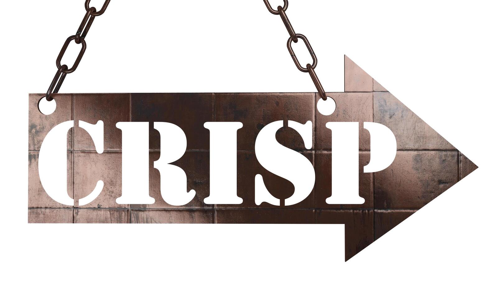 crisp word on metal pointer 6142165 Stock Photo at Vecteezy