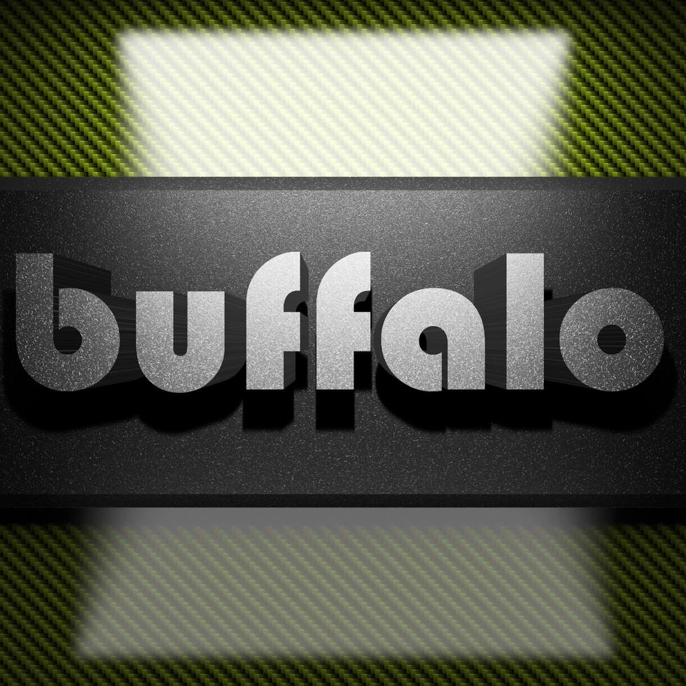 buffalo word of iron on carbon photo