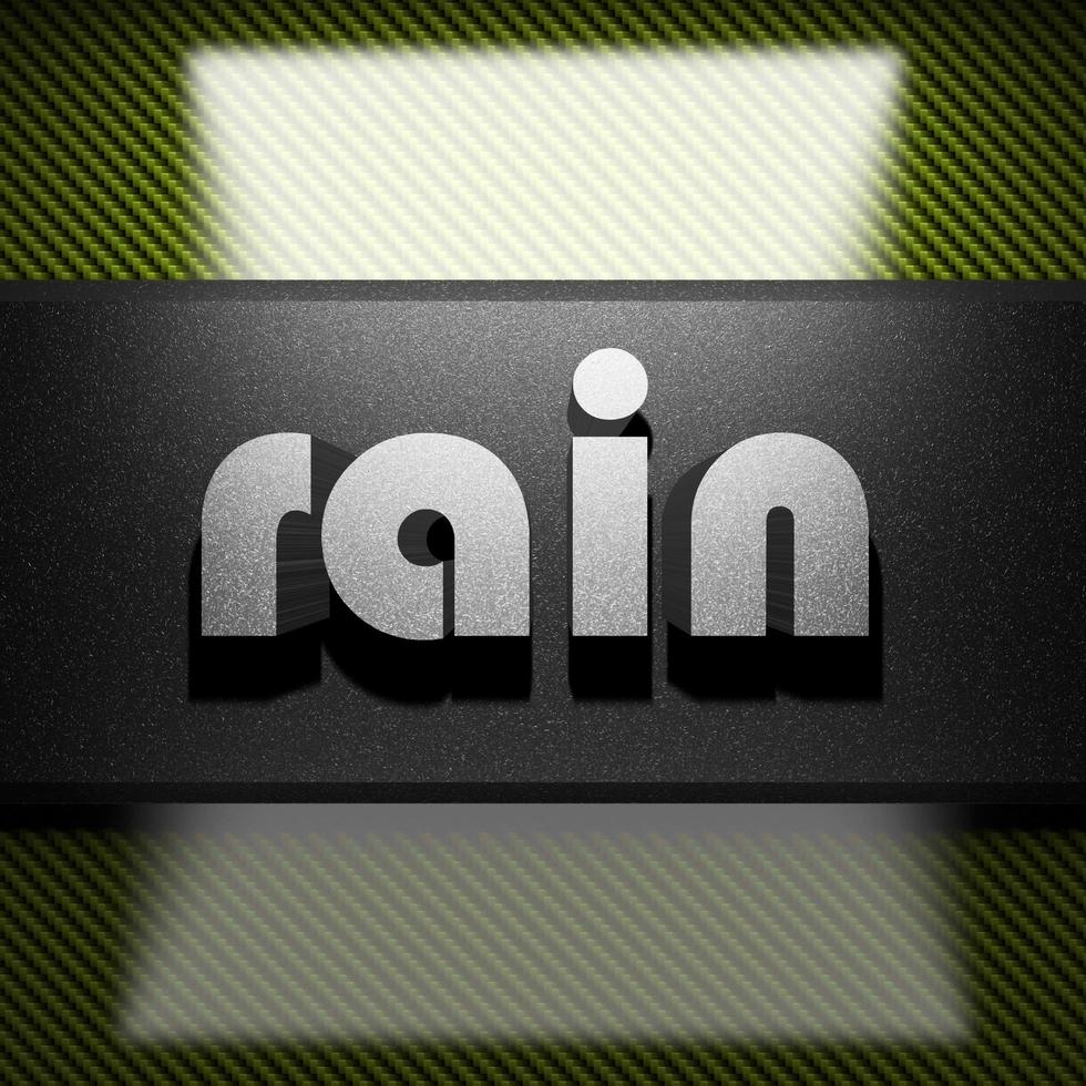 rain word of iron on carbon photo