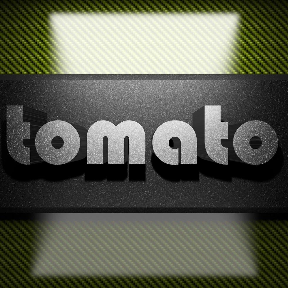 tomato word of iron on carbon photo