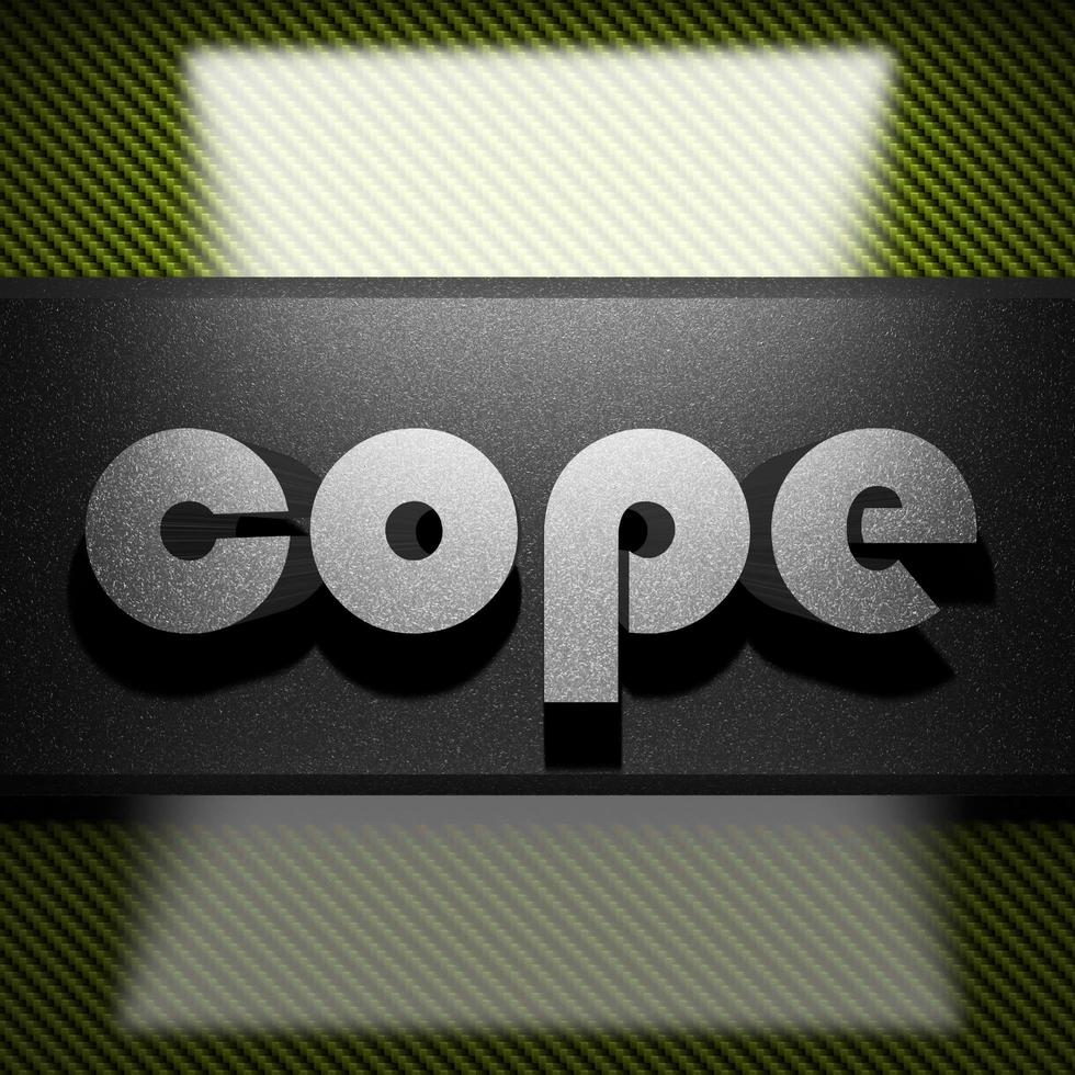 cope word of iron on carbon photo