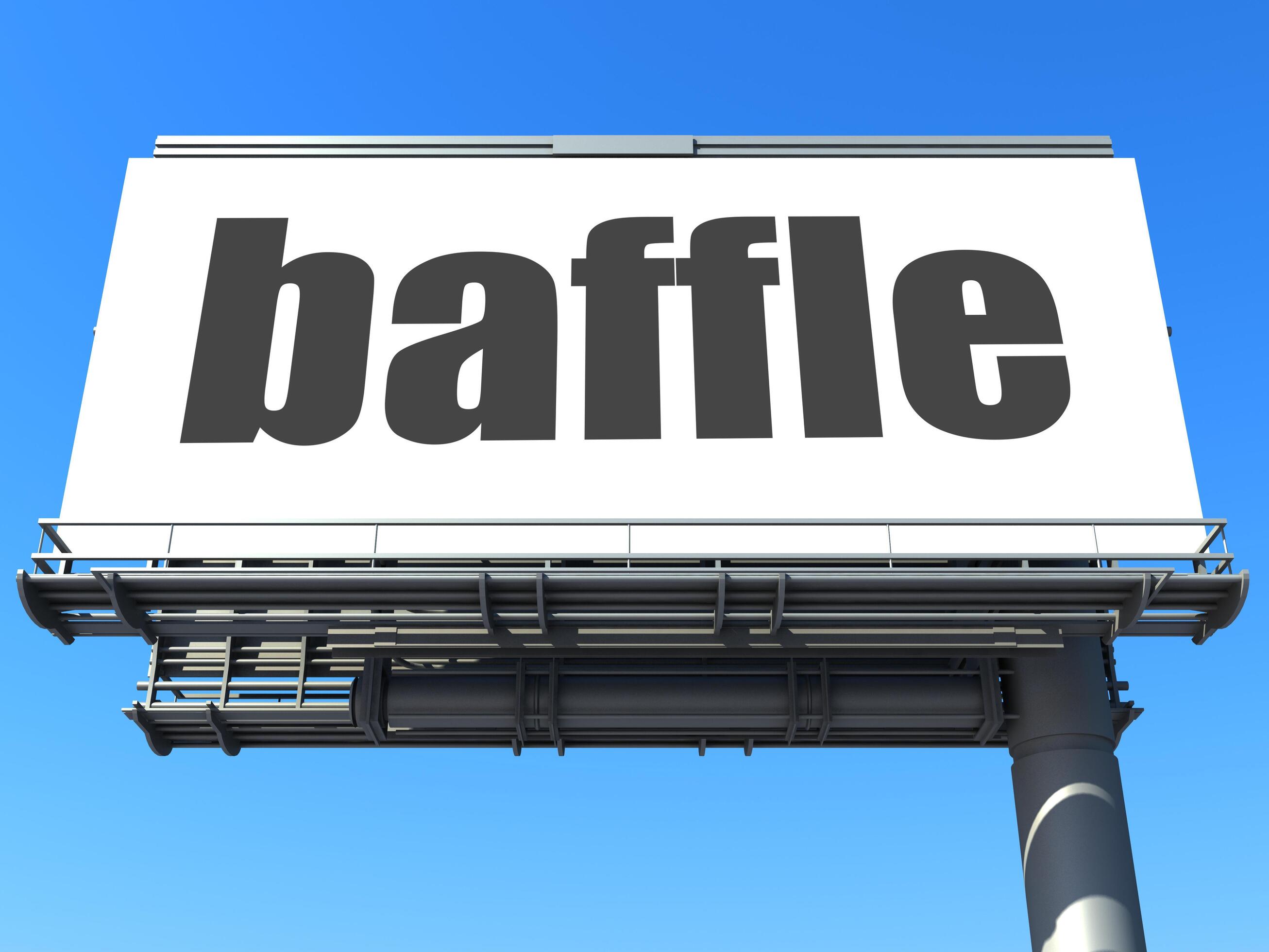 baffle word on billboard 6143513 Stock Photo at Vecteezy