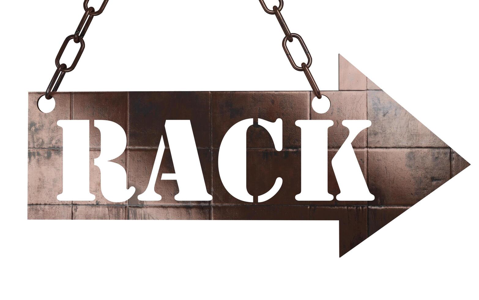 rack word on metal pointer 6143610 Stock Photo at Vecteezy